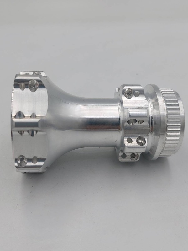 CNC machined aluminum tapered hub axle